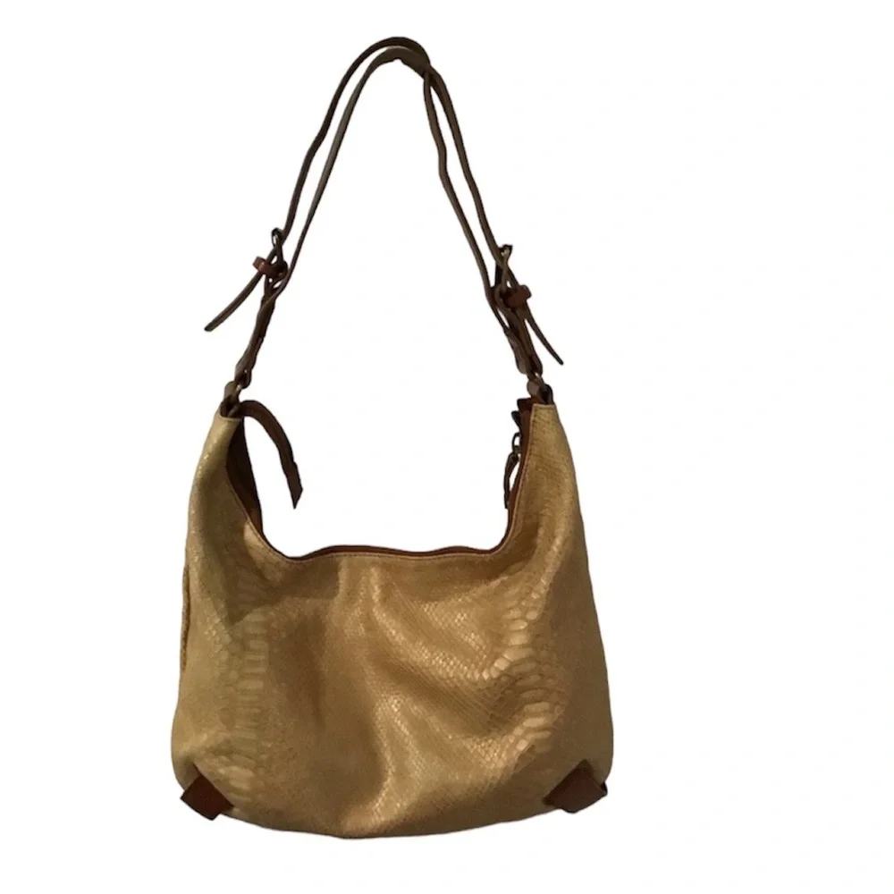 Theory Tan Snakeprint Hobo‎ Shoulder Bag